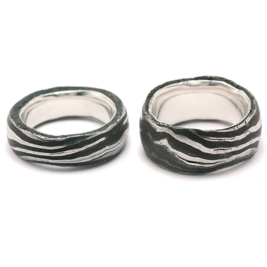 'Verbindungen' ist ein außergewöhnlicher Designer-Trauring. Der im Hause Grosche hergestellte Ring, ist gefertigt aus Eisen, sowie Meteorit.